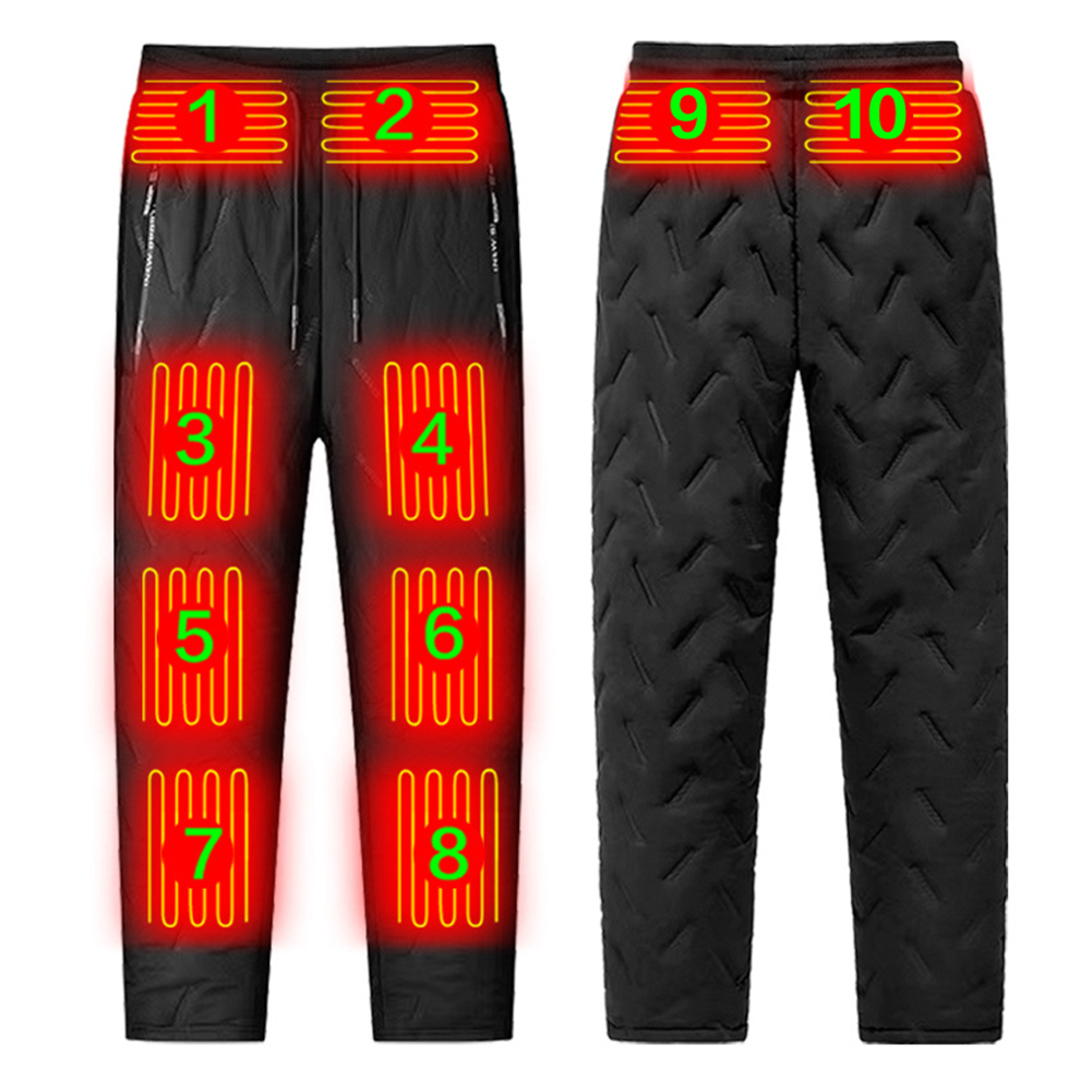 Winter Clothing Leg Warmers - 男女兼用電熱ズボン 10箇所発熱 電熱パンツ 3段階温度調整 防水 冬用電熱ウェア