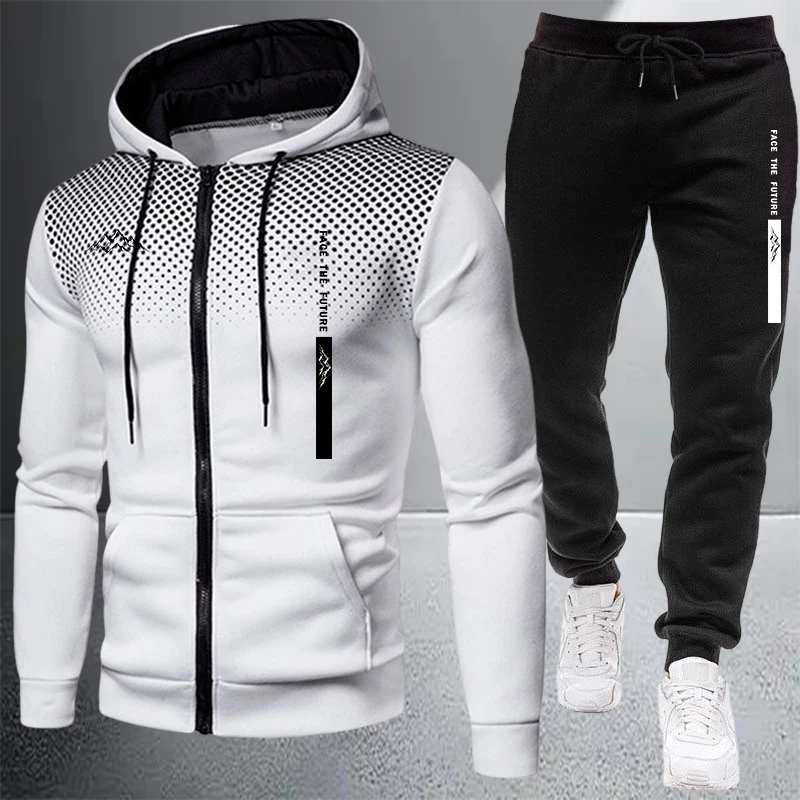 Winter Clothing Pk - ホットセール メンズジャケット トラックスーツ カジュアル ジップアップ ドット柄