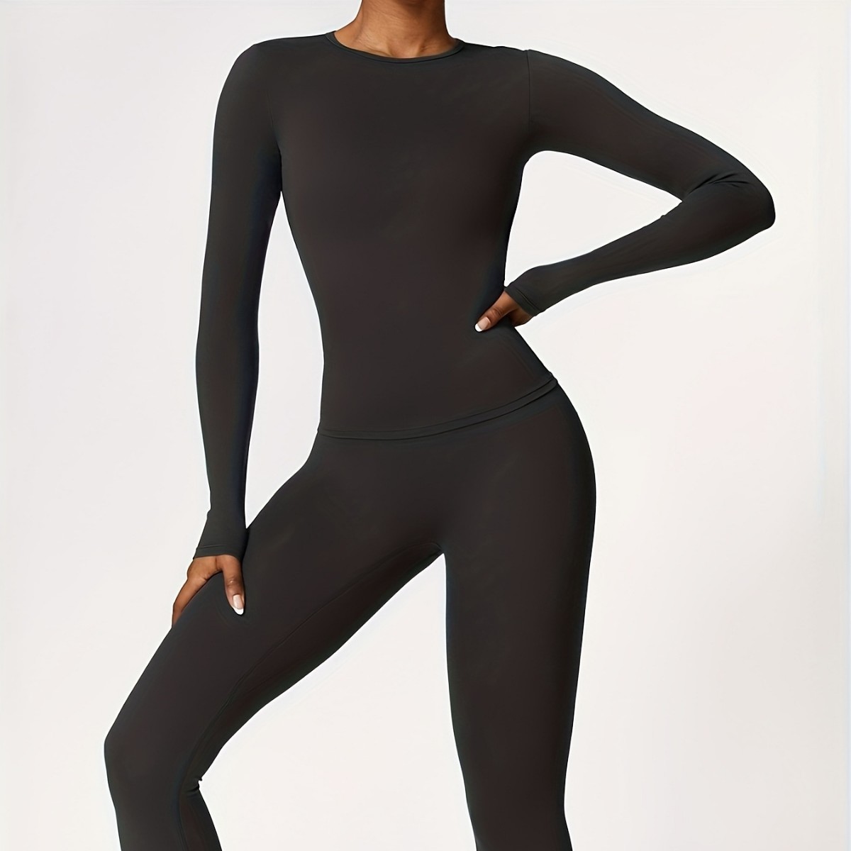 Winter Clothing Usa - タイトフィットヨガスーツスリム長袖アウトドアランニングスポーツフィットネスウェア秋冬スポーツ女性用ピラティス