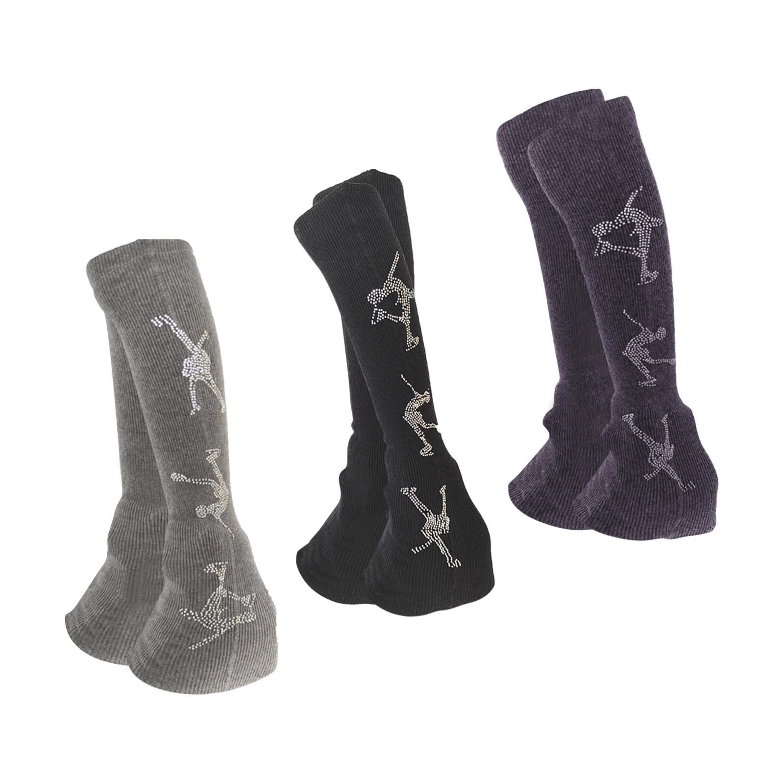 Winter Clothing Leg Warmers - 2 ピースフィギュアスケートレッグウォーマー ブーツソックス デコレーション 衣類アクセサリー レッグカバー