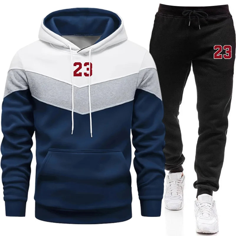 Winter Clothing Usa - 新しいトラックスーツ男性用カジュアルフード付きスウェットシャツ秋冬スポーツジョギング服品質シングルミックスアンドマッチパーカーパンツ