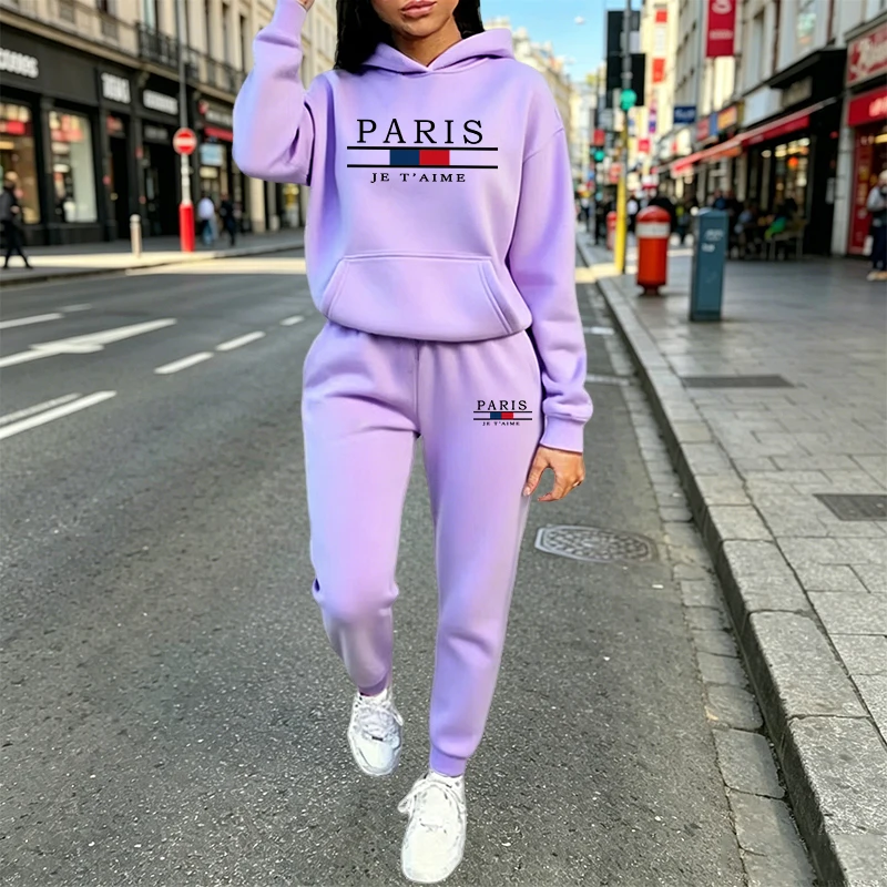 Winter Clothing Sale Women - ホットセール レディースアウトフィット 2026 カジュアル フード付きスウェットスーツ アウトドア