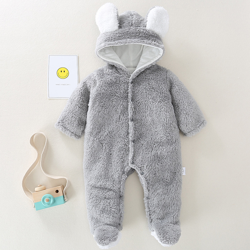 Winter Clothing For Toddlers - 冬の赤ちゃん男の子ロンパースフード付き漫画スタイル幼児子供女の子遊び着ジャンプスーツ子供服幼児ボディスーツオーバーオール A1255