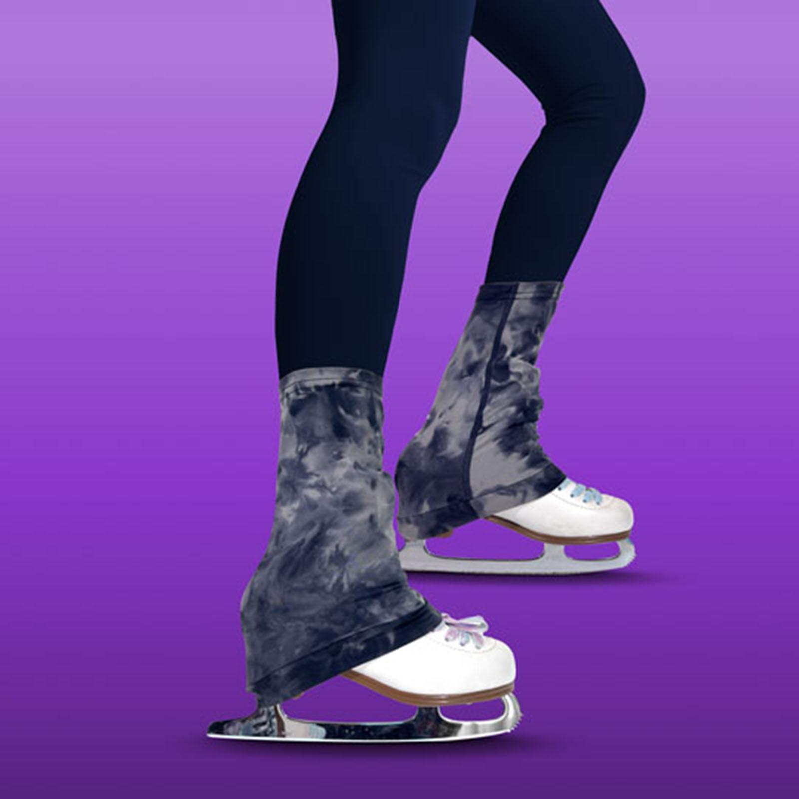 Winter Clothing Leg Warmers - フィギュアスケート用レッグウォーマー 衣類アクセサリー ブーツの上から着用できる装飾的で快適なレッグウォーマー 女性用 トレーニング 冬のアクティビティ用