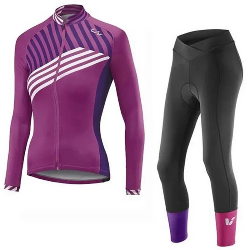 Winter Clothing Sale Women - リヴ冬サイクリングジャージスーツ長袖暖かいバイクコートマイヨシクリスモロパロードバイク服制服自転車女性セット