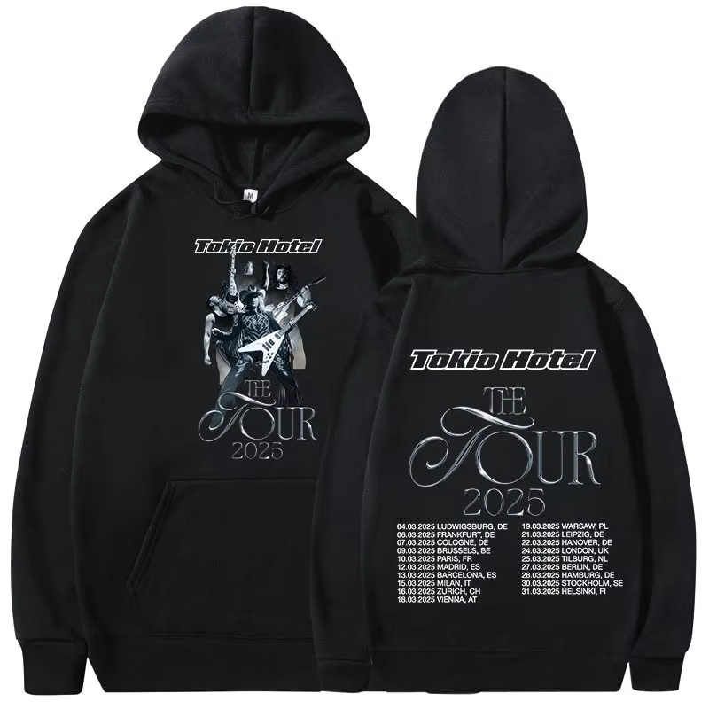 Winter Clothing Drawing - ドイツのロックバンド「トキオ・ホテル」2026年コンサートツアー公式グッズ、男女兼用ヒップホップ・パンク・スウェットシャツ、長袖プルオーバー