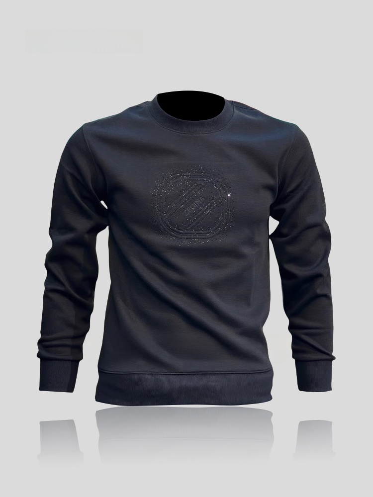 Winter Sun Clothing - IT メンズ秋冬長袖パーカーラウンドネックプルオーバースリムフィットベースシャツファッショナブルな日焼け止め服