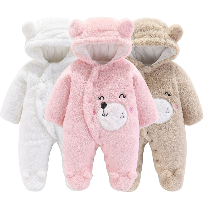 Winter Clothing For Toddlers - かわいい赤ちゃんのロンパース,男の子の服,ぬいぐるみ,漫画,秋冬,フード付き,男の子と女の子,全体的なロンパース,0〜12m