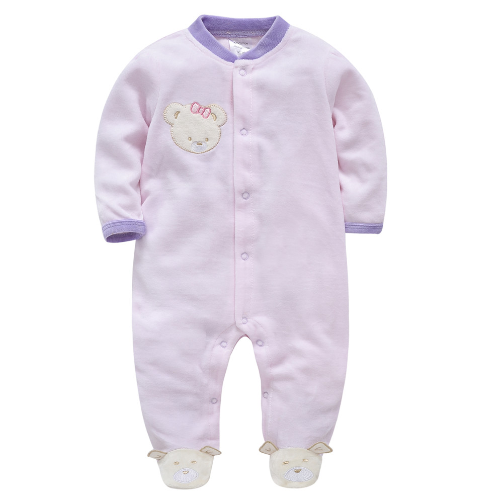 Winter Clothing For Toddlers - Kavkas 女の赤ちゃん服長袖綿冬暖かいロンパースクマ固体新生児かわいいベビー服少年少女パジャマ