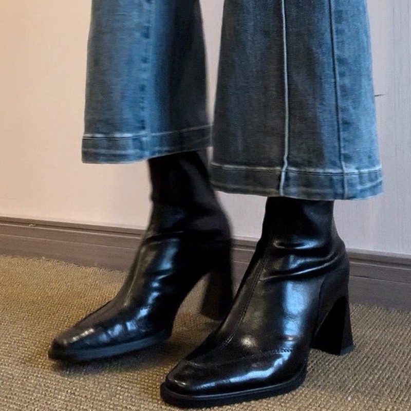 Winter Clothing For Women - ハイヒールの女性のアンクルブーツファッション分厚いエレガントなレトロデザイナーシューズ冬のドレス女性ボタス 2025 新しいパーティーチェルシーブーツ