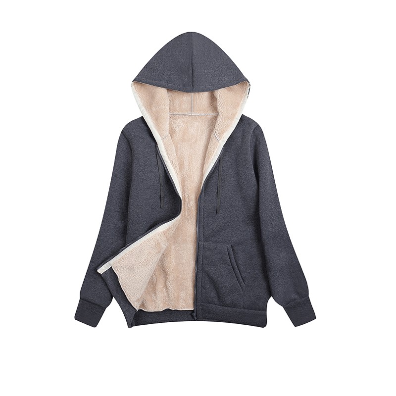 レディース冬物セール ジップアップパーカー ルーズフィット  - Winter Clothing Sale Women のレビューと価格