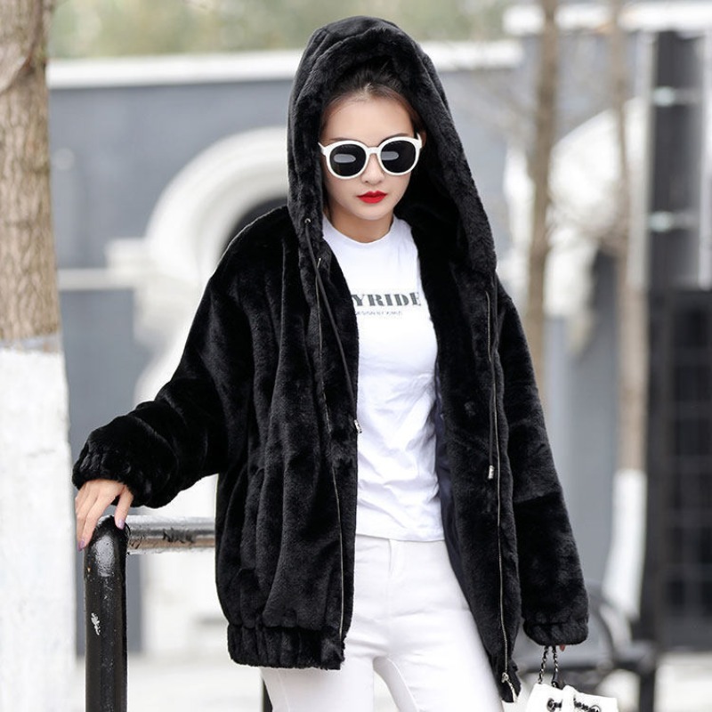 ジッパー付きプレーン女性用フード付きトップス韓国ファッション - Winter Clothing Drawing のレビューと価格