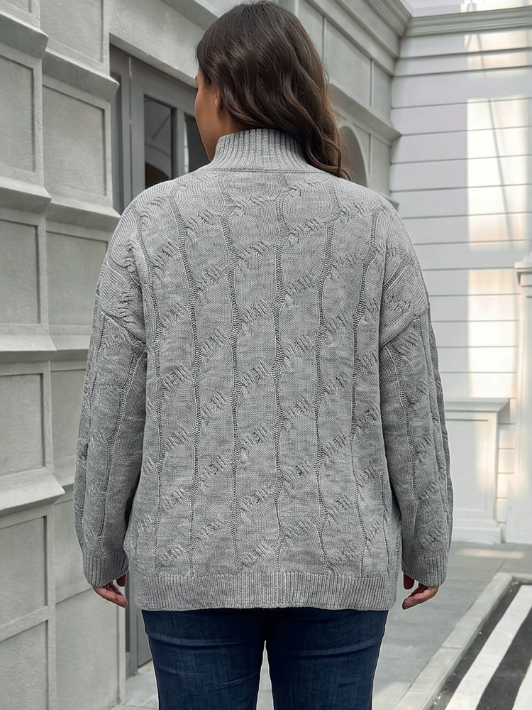 女性のプラスサイズカジュアルニット冬長袖ニットセータールーズ - Winter Clothing For Plus Size Women のレビューと価格