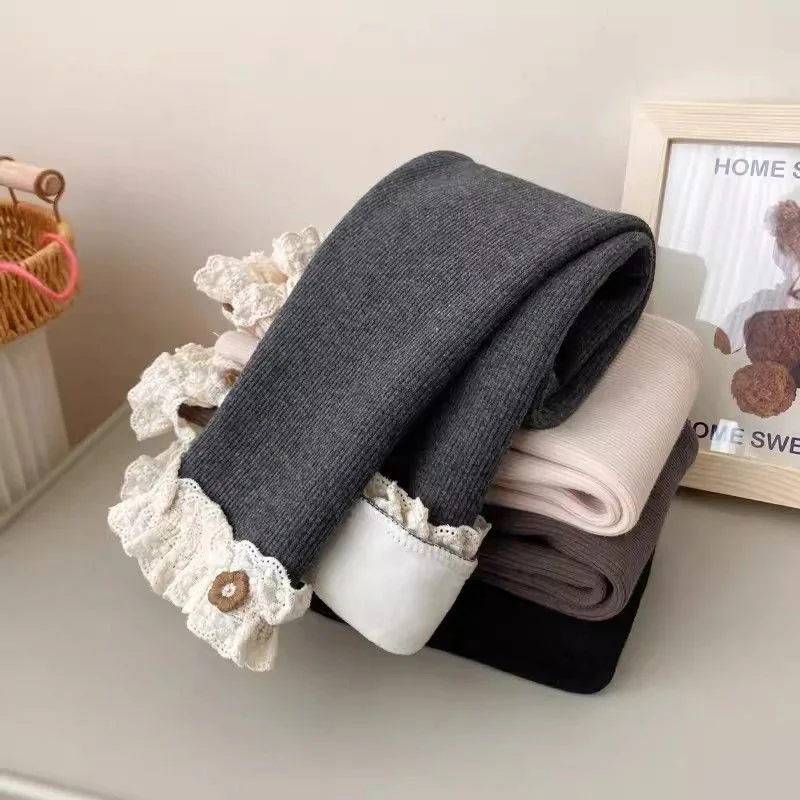 子供服女の子女の子フリース裏地レギンス冬暖かいフリルトリム伸 - Winter Clothing For Toddlers のレビューと価格