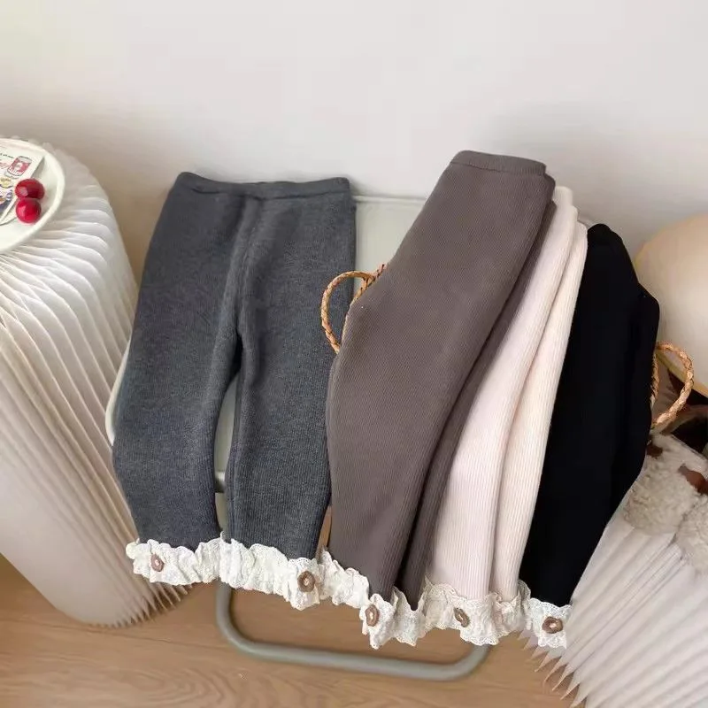 子供服女の子女の子フリース裏地レギンス冬暖かいフリルトリム伸 - Winter Clothing For Toddlers のレビューと価格