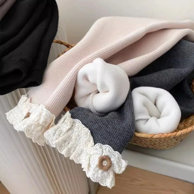 子供服女の子女の子フリース裏地レギンス冬暖かいフリルトリム伸 - Winter Clothing For Toddlers のレビューと価格