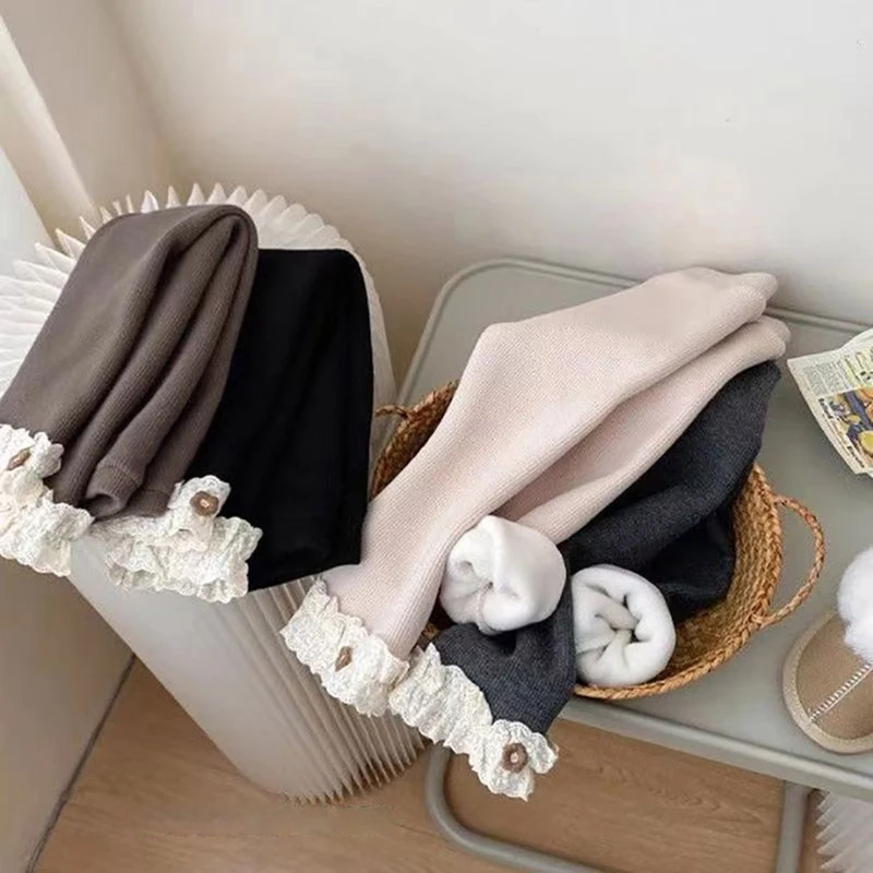 子供服女の子女の子フリース裏地レギンス冬暖かいフリルトリム伸 - Winter Clothing For Toddlers のレビューと価格