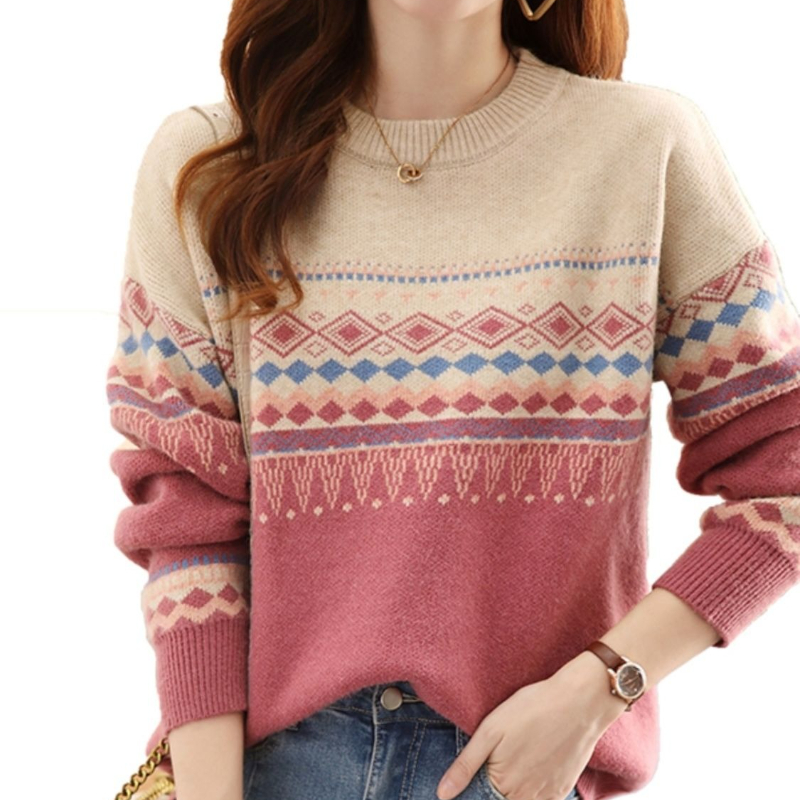 ラウンドOネックレディースプルオーバー服長袖衣料品販売オリジ - Winter Clothing Sale Women のレビューと価格