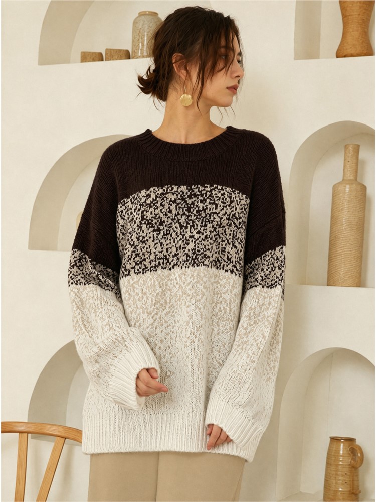 女性のプラスサイズカジュアルニット冬長袖ニットセータールーズ - Winter Clothing For Plus Size Women のレビューと価格