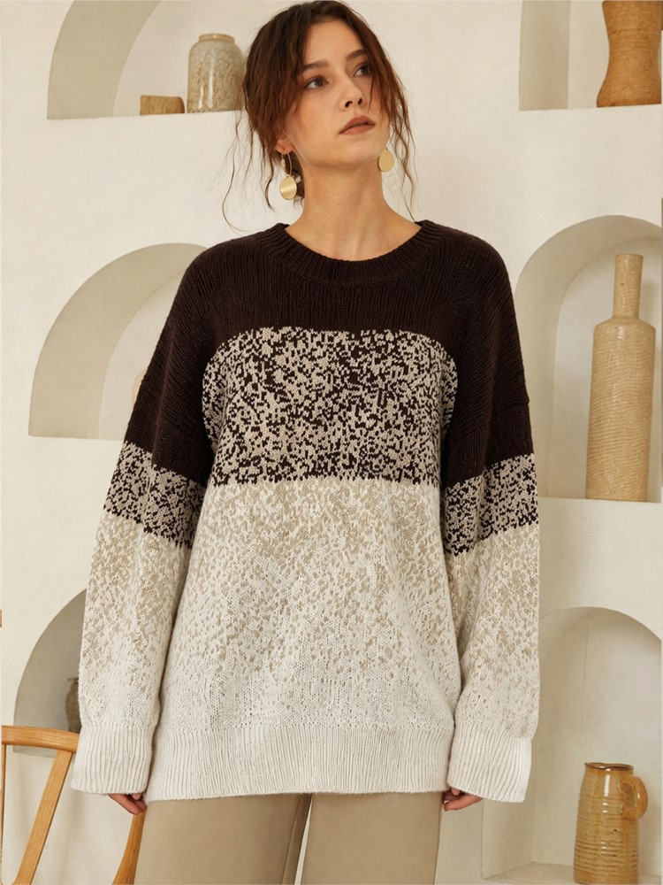 女性のプラスサイズカジュアルニット冬長袖ニットセータールーズ - Winter Clothing For Plus Size Women のレビューと価格