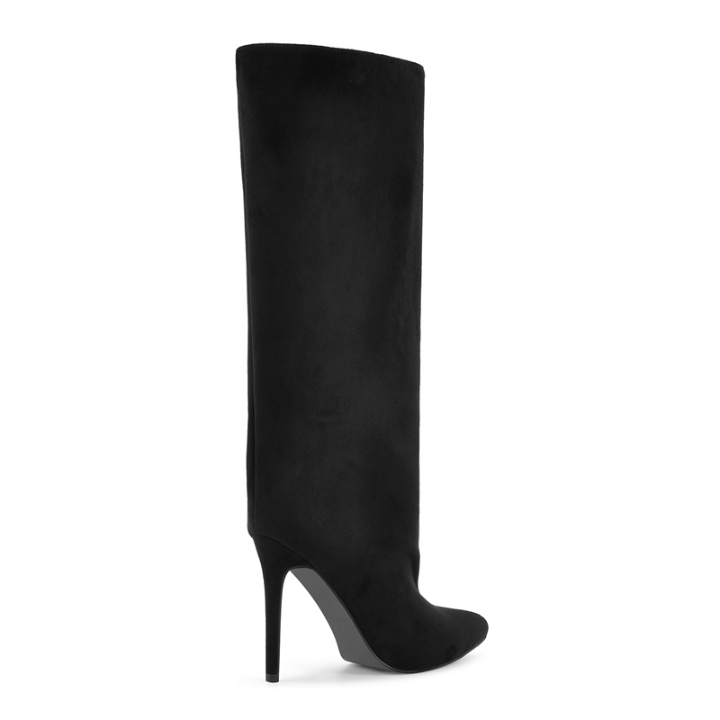 Onlymaker ブラック フェイクスエード ニーハイブー - Winter Clothing For Women のレビューと価格