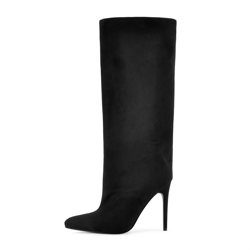 Onlymaker ブラック フェイクスエード ニーハイブー - Winter Clothing For Women のレビューと価格