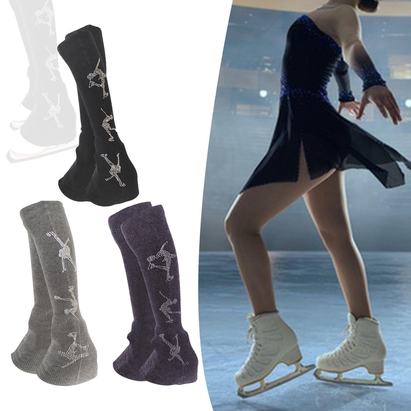 2 ピースフィギュアスケートレッグウォーマー ブーツソックス - Winter Clothing Leg Warmers のレビューと価格