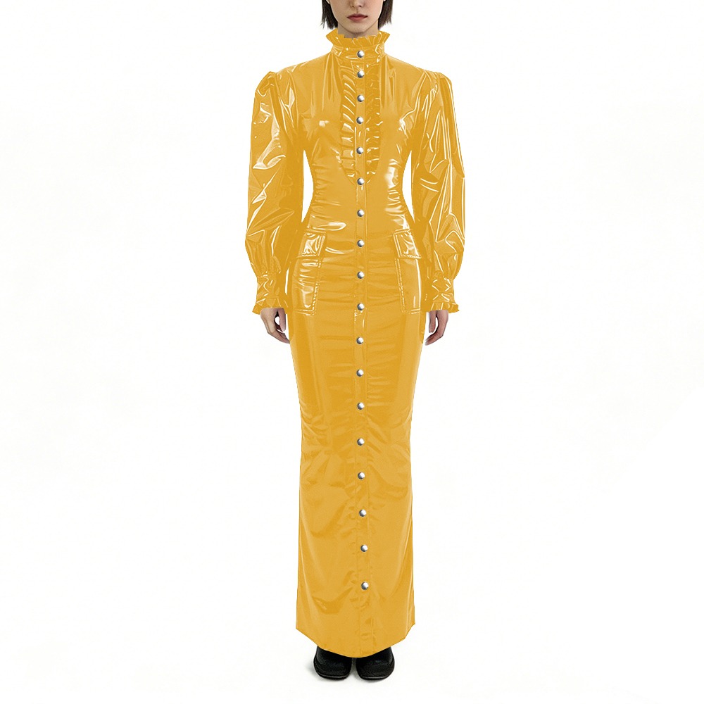 光沢のある PVC ロングペンシルドレスプラスサイズの婦人服 - Winter Clothing For Plus Size Women のレビューと価格