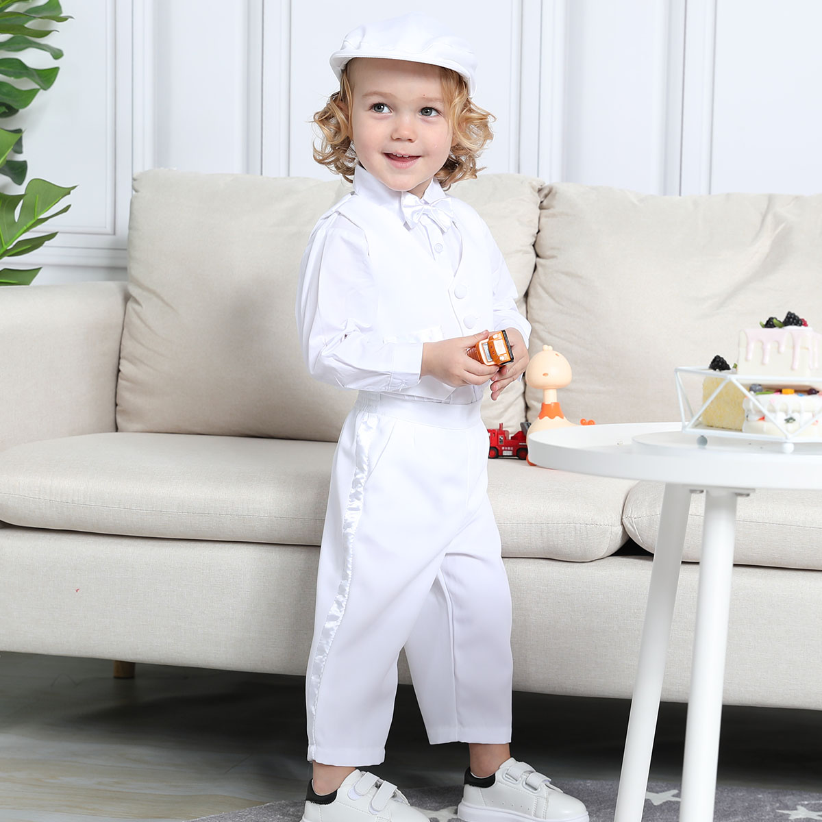 男の子の長袖のtuxedo衣装、帽子、幼児の結婚式のスーツ、 - Winter Clothing For Toddlers のレビューと価格