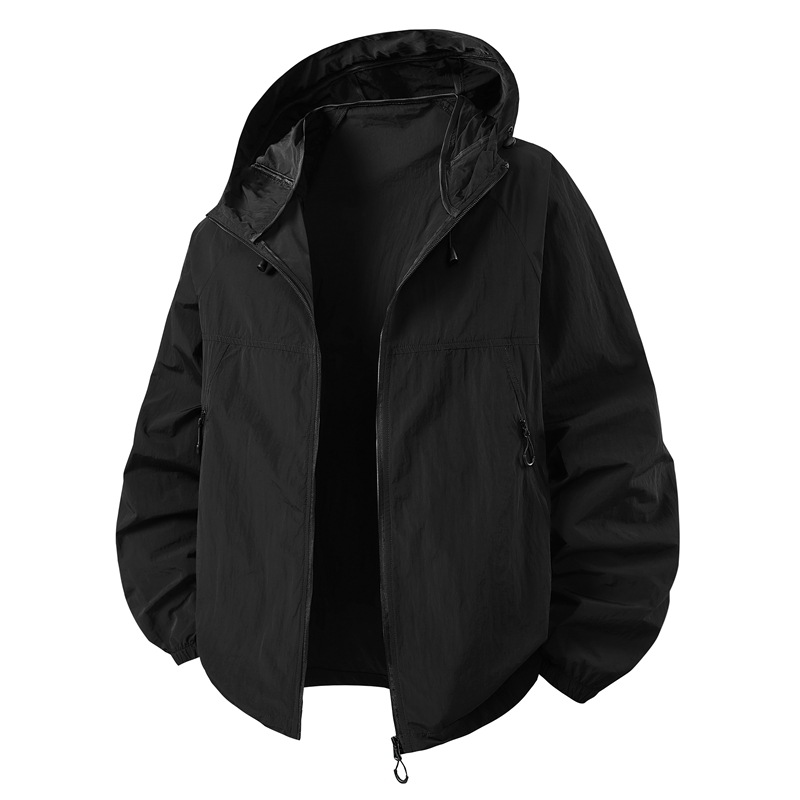 春と夏の新しいジャケット薄いフード付きウインドブレーカーメン - Winter Sun Clothing のレビューと価格