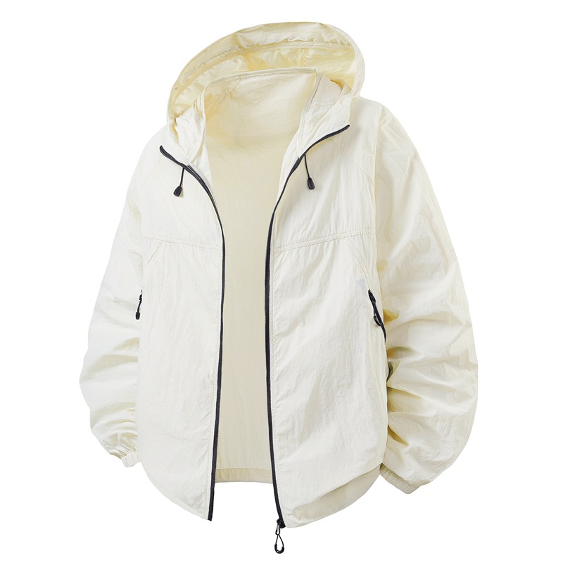 春と夏の新しいジャケット薄いフード付きウインドブレーカーメン - Winter Sun Clothing のレビューと価格