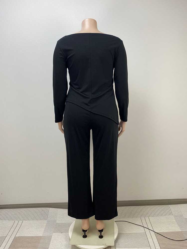 女性用長袖トップスとパンツのスーツ,2ピースの衣装,大きいサ - Winter Clothing Matching のレビューと価格