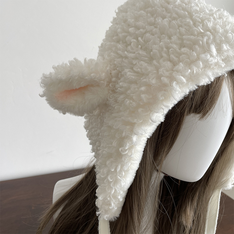 冬白ぬいぐるみ羊暖かい帽子ロリータセット女性の屋外かわいいレ - Winter Clothing Leg Warmers のレビューと価格