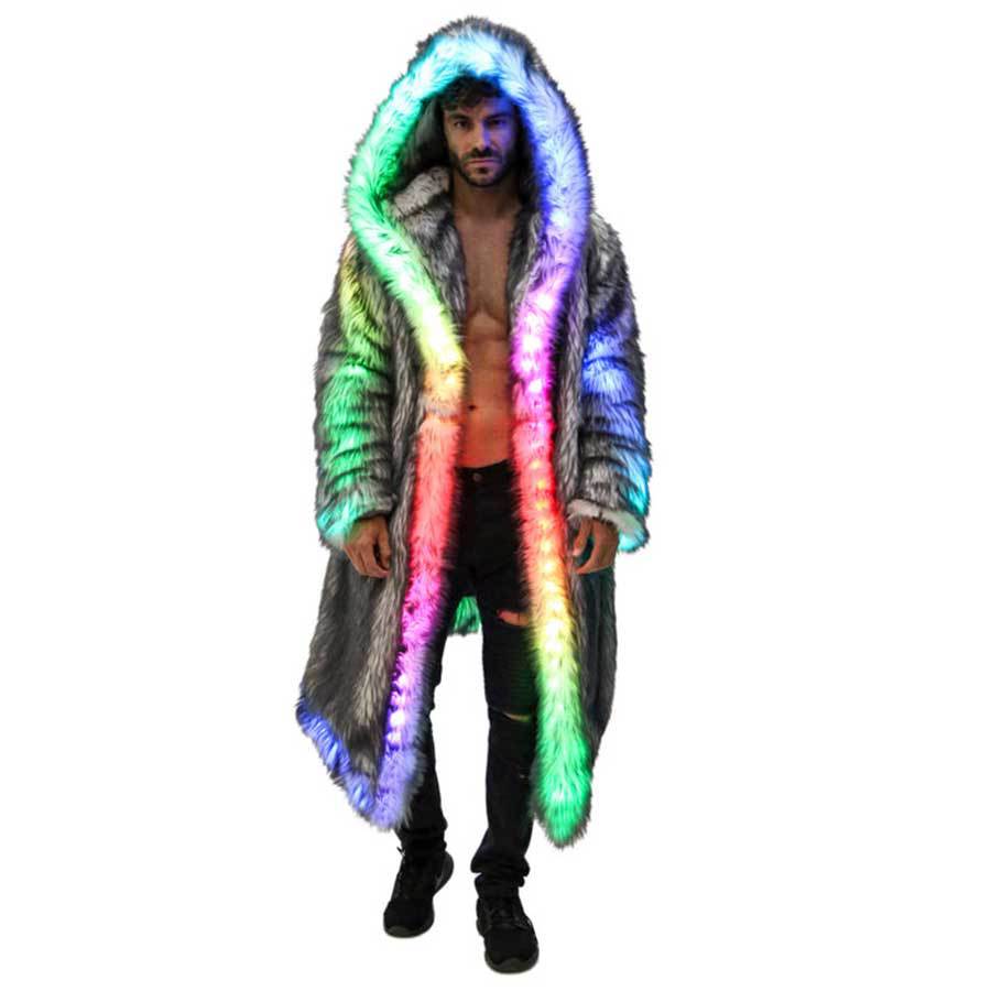 フェイクファーコート男性フード付きアウター快適な厚い冬暖かい - Winter Clothing Matching のレビューと価格