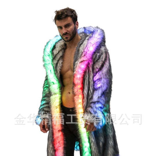 フェイクファーコート男性フード付きアウター快適な厚い冬暖かい - Winter Clothing Matching のレビューと価格