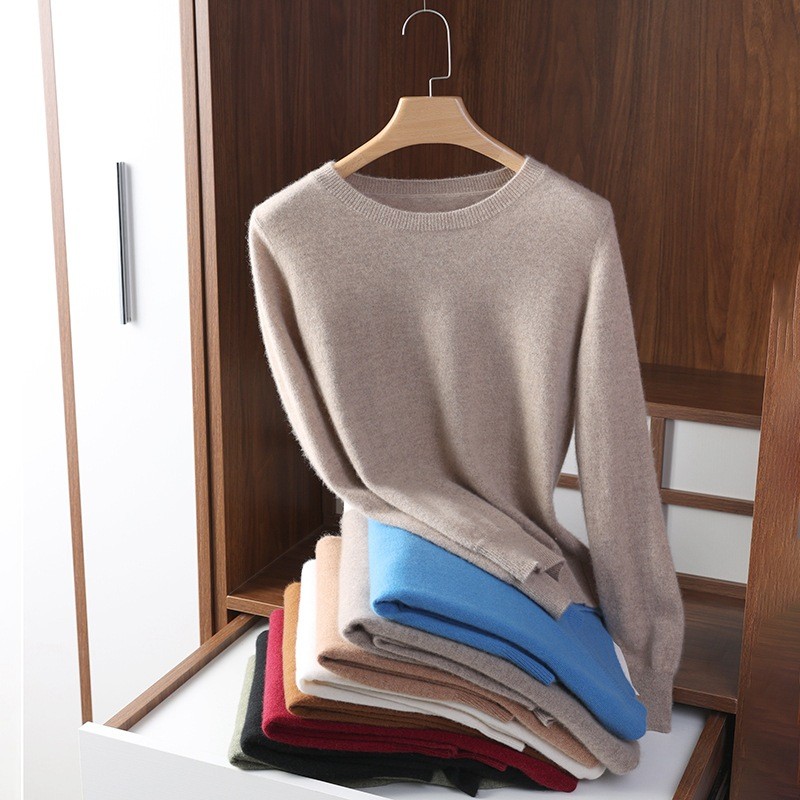 レディース冬用ラウンドネックスリムフィット無地リブセーター、 - Winter Clothing Sale Women のレビューと価格