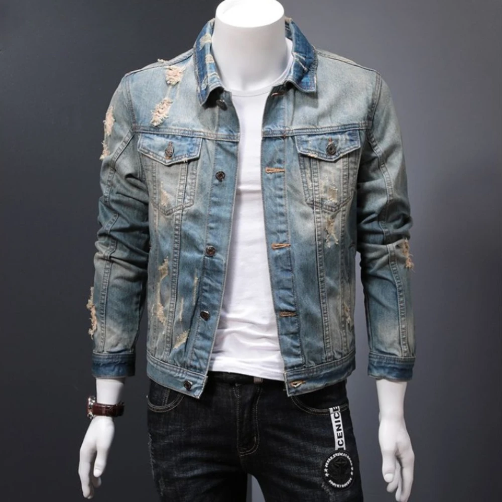 ボタン付きメンズパッド入りデニムジャケット,カウボーイコート - Winter Clothing Pk のレビューと価格