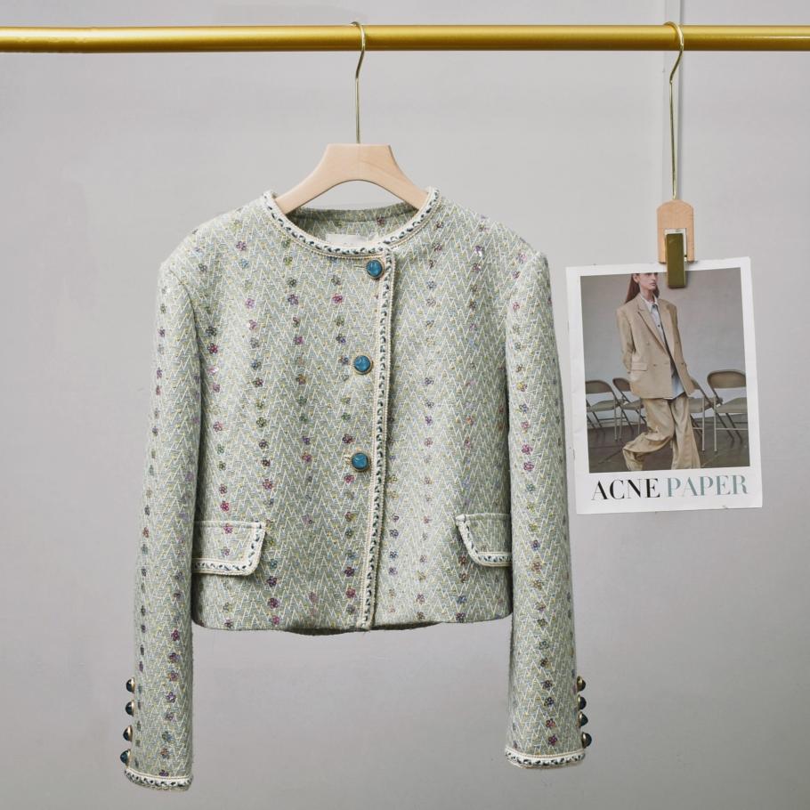 女性のエレガントなツイード高級スーツジャケットコートトップと - Winter Clothing Matching のレビューと価格