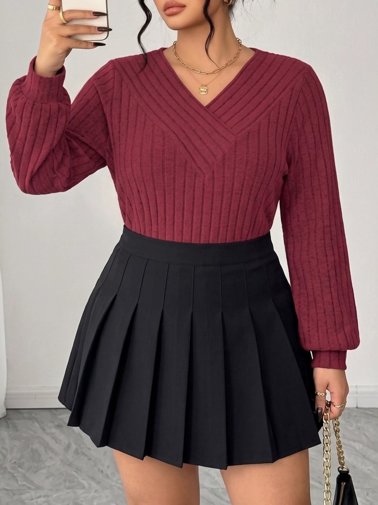 女性のプラスサイズ L-3XL カジュアルニット長袖ニットセ - Winter Clothing For Plus Size Women のレビューと価格