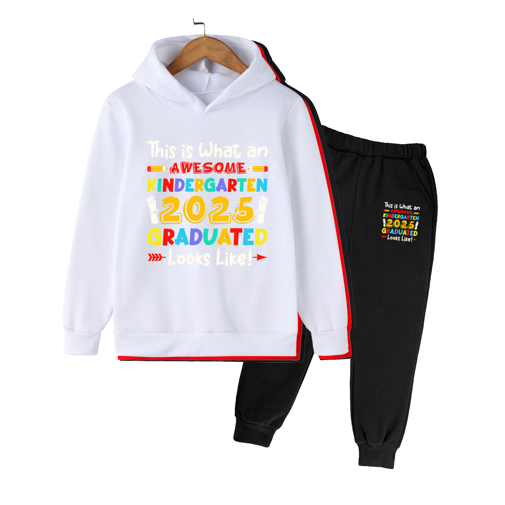 キッズ用パーカー＆パンツセット、カラフルな2025年幼稚園卒 - Winter Clothing Kindergarten のレビューと価格