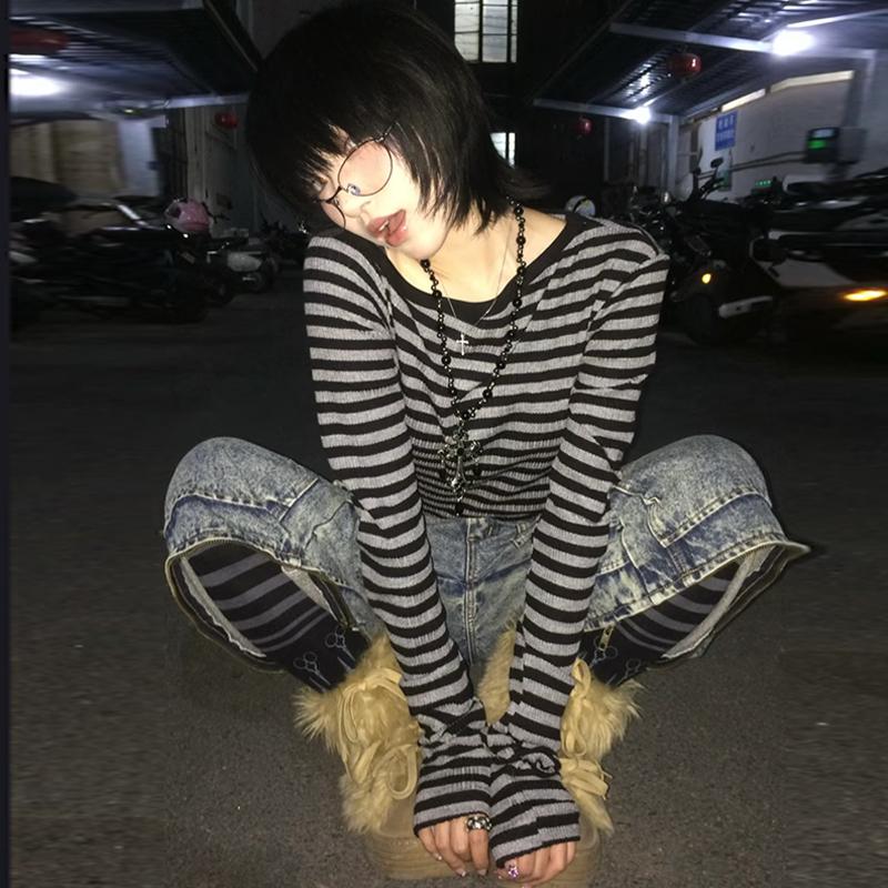 Genayooa 日本 Y2k Tシャツ女性長袖オフショルダ - Winter Clothing Aesthetic のレビューと価格