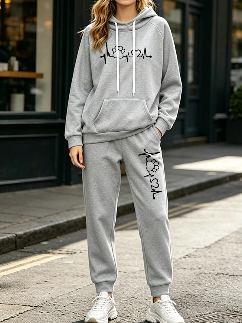 ファッション女性の 2 個セット秋冬カジュアルフード付きスウ - Winter Clothing For Women のレビューと価格