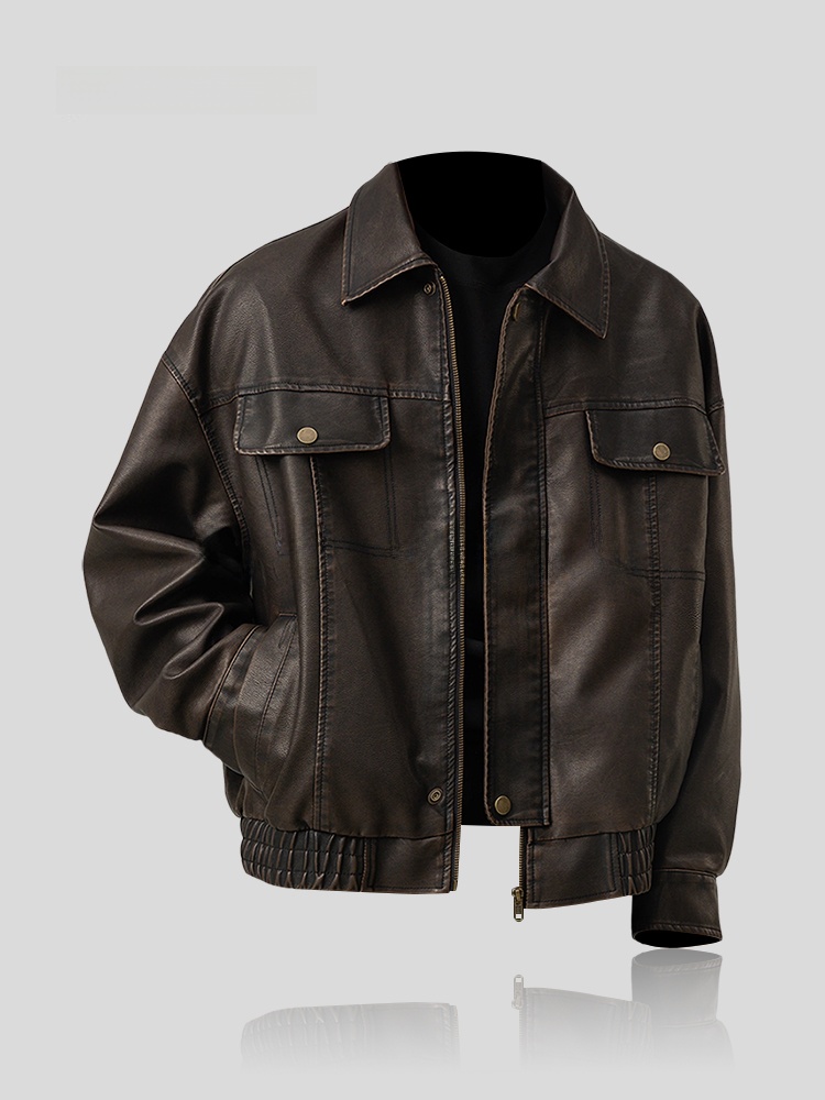 トレンドのルーズフィットメンズレザージャケット、アメリカンレ - Winter Sun Clothing のレビューと価格