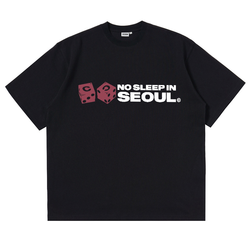男性用レタリングプリントの特大コットンTシャツ,半袖原宿スト - Winter Clothing Aesthetic のレビューと価格