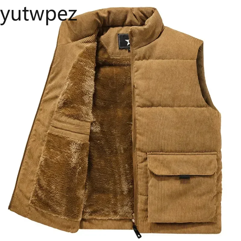 屋外ハイキングファッションウールベスト男性綿入りベストコート - Jacket Winter Clothing のレビューと価格