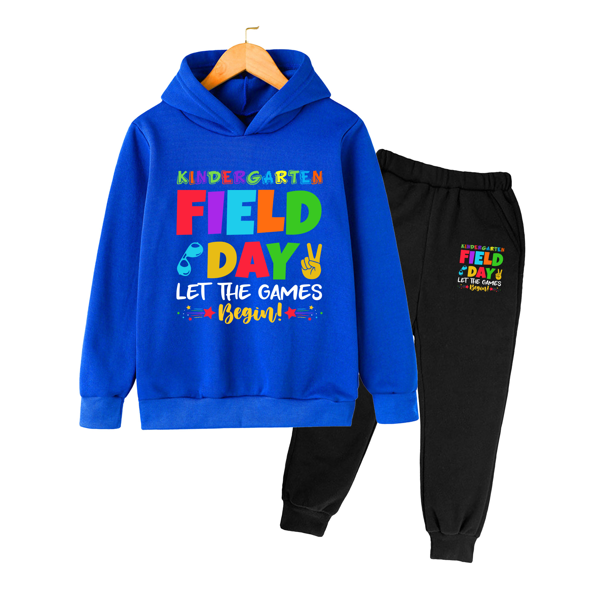 幼稚園の運動会用プリントフーディー＆パンツセット、男の子と女 - Winter Clothing Kindergarten のレビューと価格