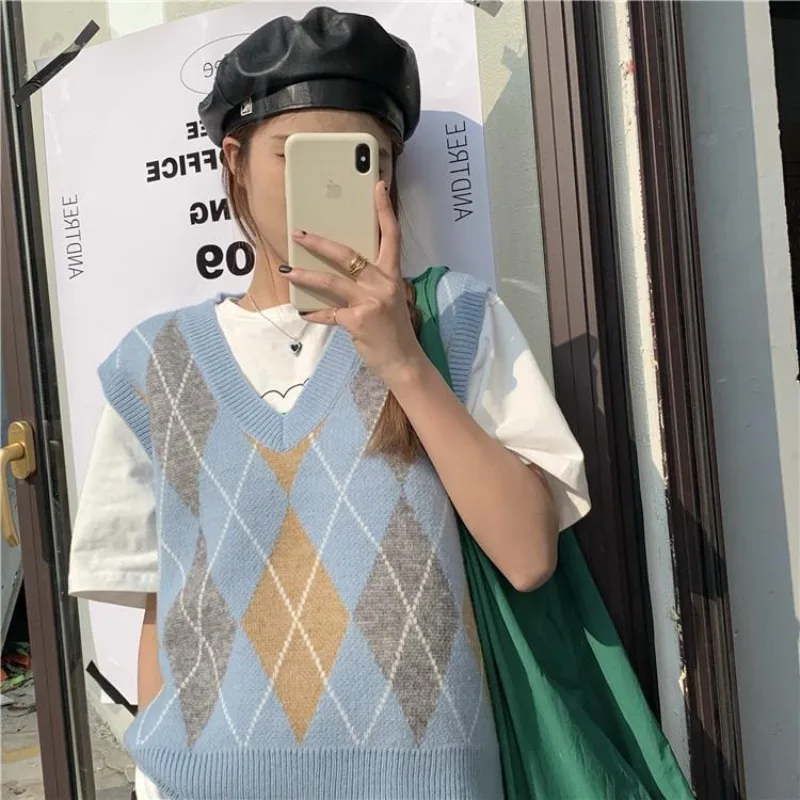女性のためのニットベスト V ネックプルオーバーファッション - Winter Clothing Sale Women のレビューと価格