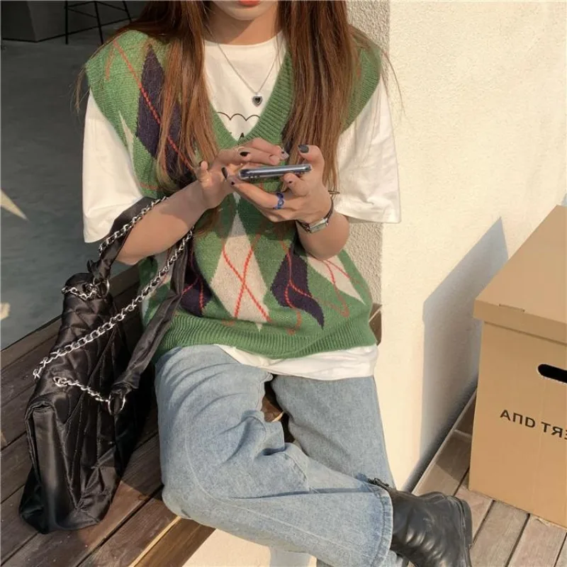 女性のためのニットベスト V ネックプルオーバーファッション - Winter Clothing Sale Women のレビューと価格