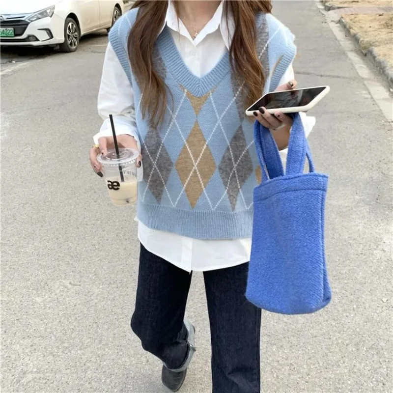 女性のためのニットベスト V ネックプルオーバーファッション - Winter Clothing Sale Women のレビューと価格