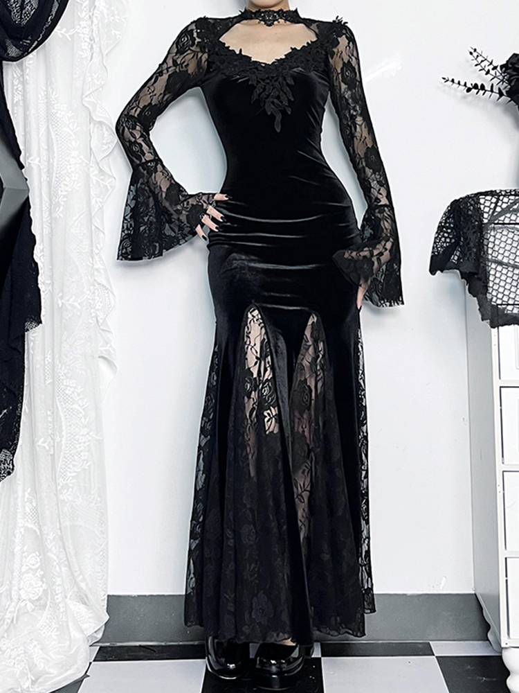 AltGoth 美的ゴシックミディドレス女性ヴィンテージ E - Winter Clothing Aesthetic のレビューと価格